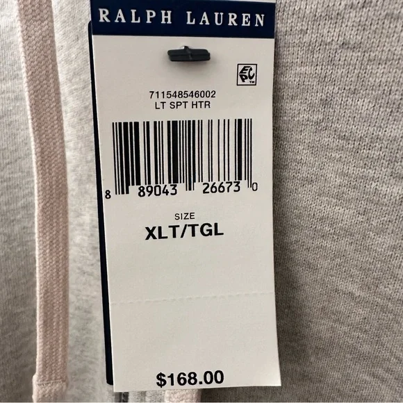 Polo Ralph Lauren Waffle Knit Hoodie Full Zip Jacket Gray Men's XLT Gray NWT - Picture 5 of 7